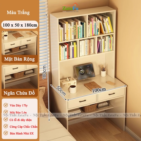 Bàn Làm Việc Gỗ MDF Thiết Kế Hiện Đại Nhiều Ngăn Chứa Đồ BLV-163 ZataFu