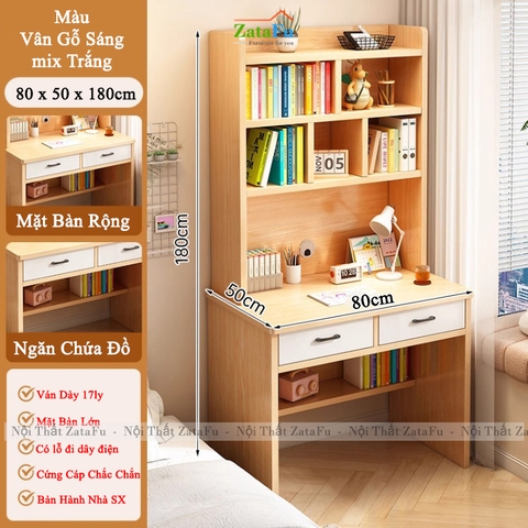 Bàn Làm Việc Gỗ MDF Thiết Kế Hiện Đại Nhiều Ngăn Chứa Đồ BLV-163 ZataFu