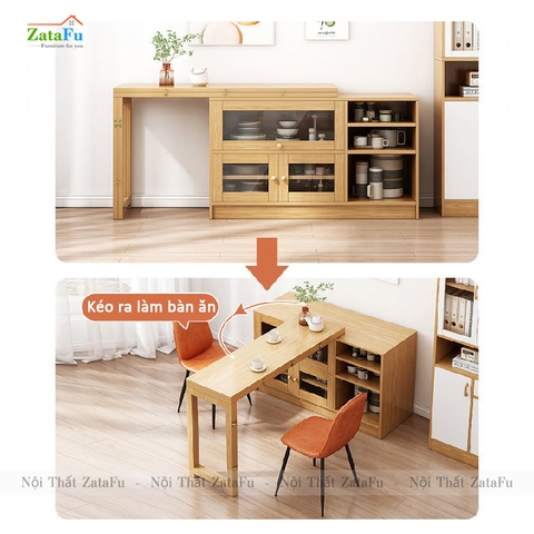 Bàn ăn gấp gọn kết hợp tủ đựng đồ BAGD-03