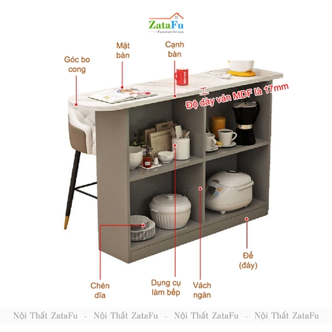 Bàn Bếp Đa Năng Làm Bàn Ăn Kệ Đựng Đồ Dùng Nhà Bếp BAGD-02