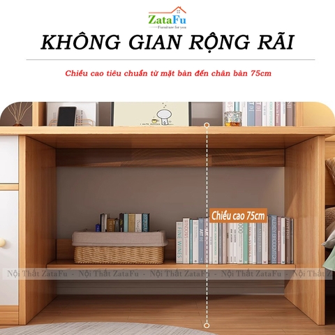 Bàn Học Gỗ MDF Ván Dày 17mm Có Cửa Kính Thiết Kế Theo Phong Cách Bắc Âu BLV-135 ZataFu
