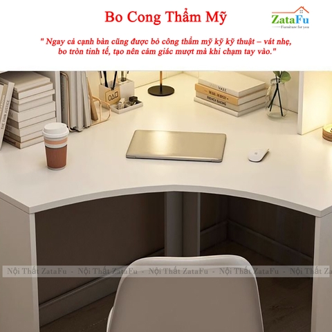 Bàn Học Bàn Làm Việc Ván Dày 17mm Thiết Kế Góc Tường Phong Cách Tối Giản Hiện Đại BLV-136 ZataFu