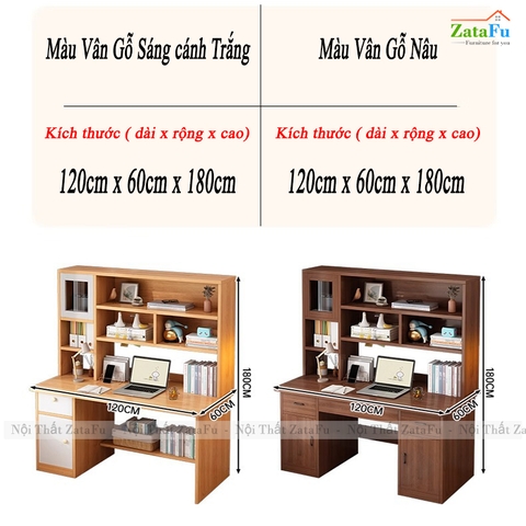 Bàn Học Gỗ MDF Ván Dày 17mm Có Cửa Kính Thiết Kế Theo Phong Cách Bắc Âu BLV-135 ZataFu