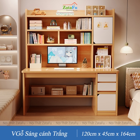 Bàn Học Bàn Làm Việc Gỗ MDF Công Nghiệp Thiết Kế Hiện Đại BLV-137 ZataFu