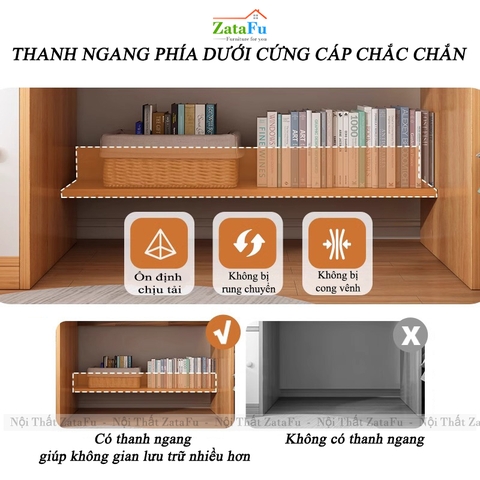 Bàn Học Gỗ MDF Ván Dày 17mm Có Cửa Kính Thiết Kế Theo Phong Cách Bắc Âu BLV-135 ZataFu