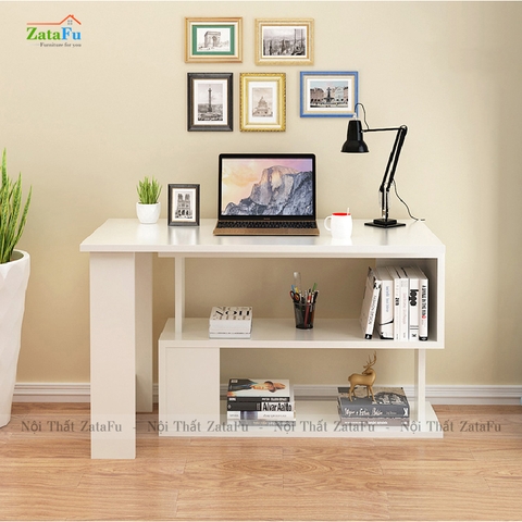 Bàn làm việc chữ L kết hợp kệ chân xoay 360 độ BLV-79