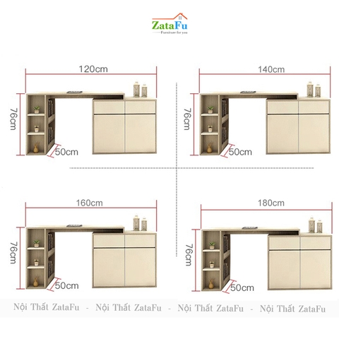 Bàn làm việc phối hợp tủ kệ đựng đồ BLV-69