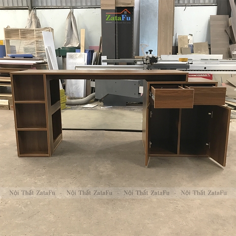 Bàn làm việc phối hợp tủ kệ đựng đồ BLV-69
