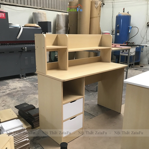 Bàn Học Cho Bé Có Kệ Sách Gỗ MDF Dày 17mm BLV-34