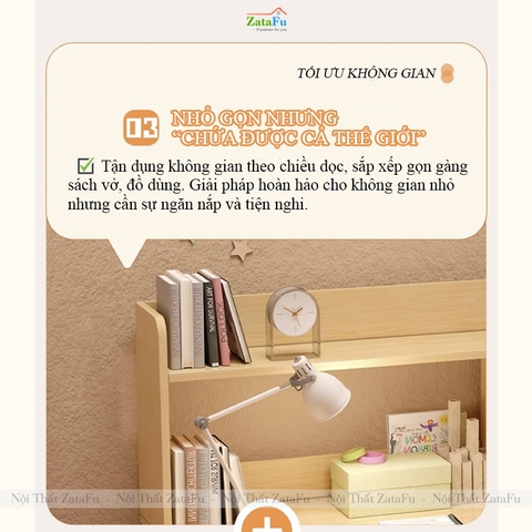 Bàn Học Cho Bé Bàn Học Sinh Có Ngăn Chưa Đồ Đa Năng BLV-155 ZataFu