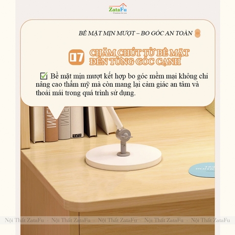 Bàn Học Cho Bé Bàn Học Sinh Có Ngăn Chưa Đồ Đa Năng BLV-155 ZataFu