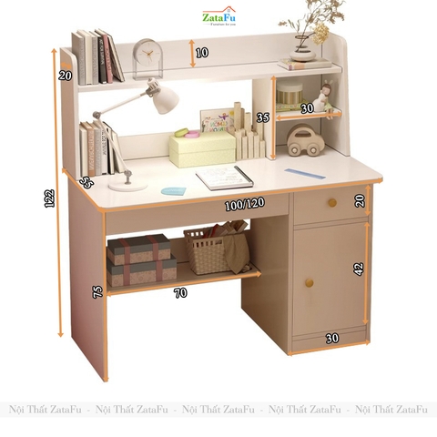 Bàn Học Cho Bé Bàn Học Sinh Có Ngăn Chưa Đồ Đa Năng BLV-155 ZataFu
