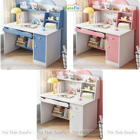Bàn học cho bé tiểu học kèm kệ và ngăn đựng sách BLV-20