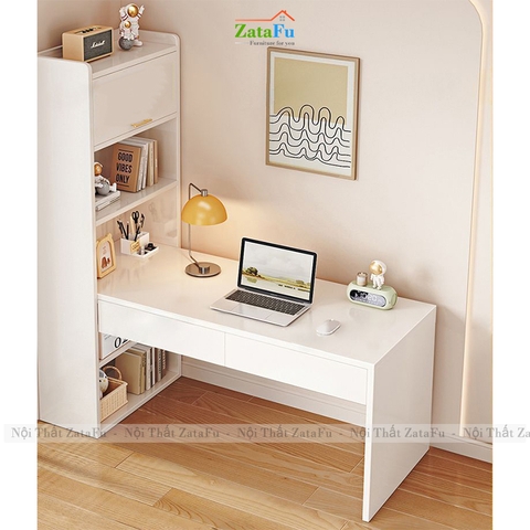 Bàn Học Bàn Làm Việc Gỗ MDF Kết Hợp Kệ Đựng Sách Thông Minh BLV-132 ZataFu