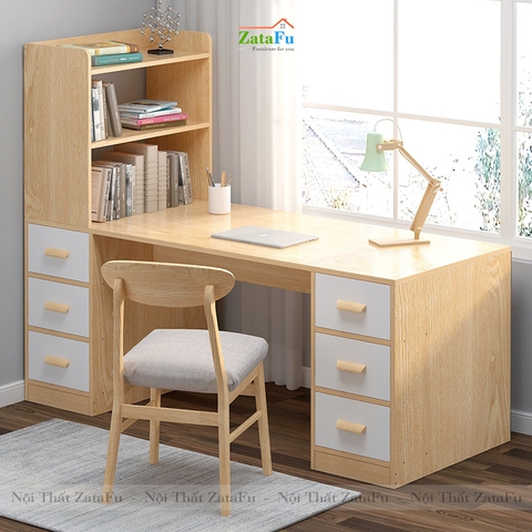 Bàn học làm việc kết hợp kệ sách đứng BLV-38