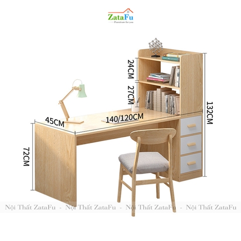 Bàn học làm việc kết hợp kệ sách đứng BLV-38