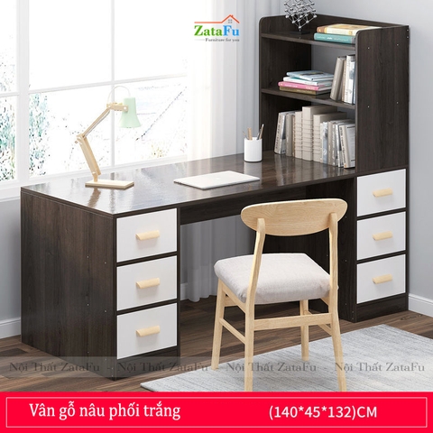 Bàn học làm việc kết hợp kệ sách đứng BLV-38