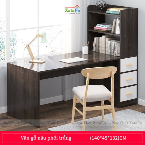 Bàn học làm việc kết hợp kệ sách đứng BLV-38