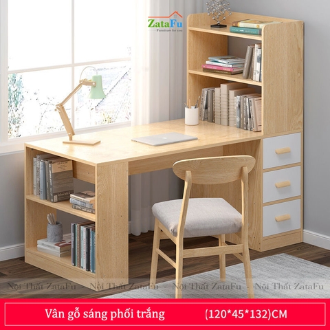 Bàn học làm việc kết hợp kệ sách đứng BLV-38