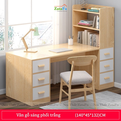 Bàn học làm việc kết hợp kệ sách đứng BLV-38