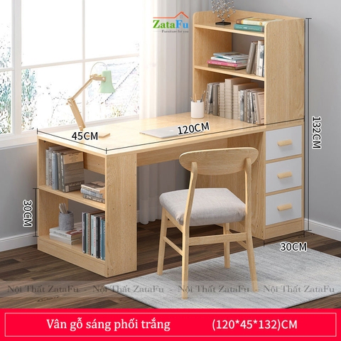 Bàn học làm việc kết hợp kệ sách đứng BLV-38