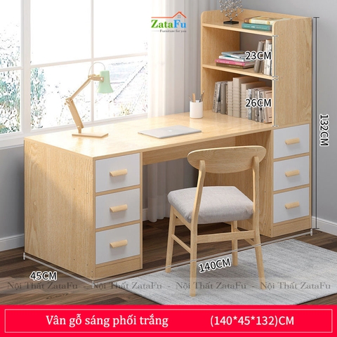 Bàn học làm việc kết hợp kệ sách đứng BLV-38
