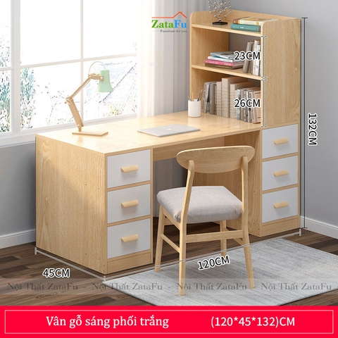 Bàn học làm việc kết hợp kệ sách đứng BLV-38