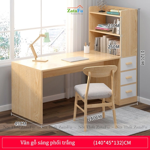 Bàn học làm việc kết hợp kệ sách đứng BLV-38