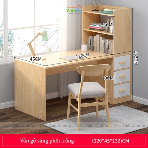 Bàn học làm việc kết hợp kệ sách đứng BLV-38