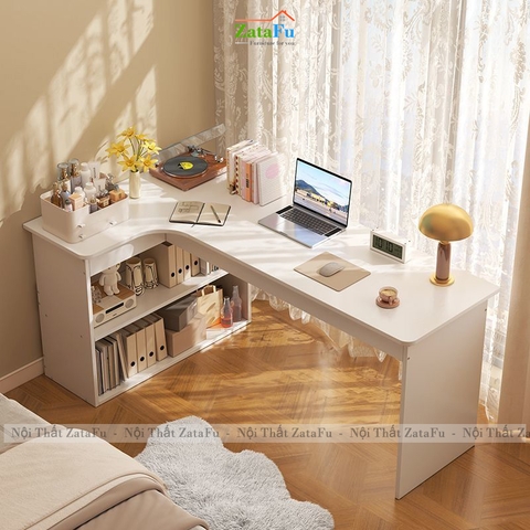 Bàn Học Bàn Làm Việc Góc Tường Chữ L Phong Cách Hiện Đại BLV-160 ZataFu