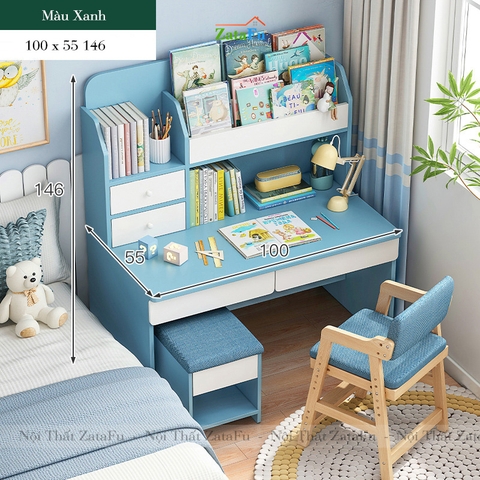 Bàn Học Cho Bé Tiểu học Có Kệ Sách BLV-19