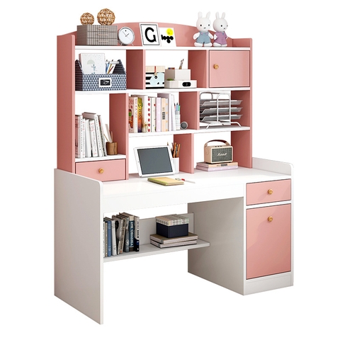 Bàn học liền kệ sách dễ thương cho bé BLV-53