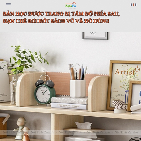 Bàn Học Bàn Làm Việc Kết Hợp Chân Sắt Có Kệ Để Đồ Đa Năng BLV-143 ZataFu