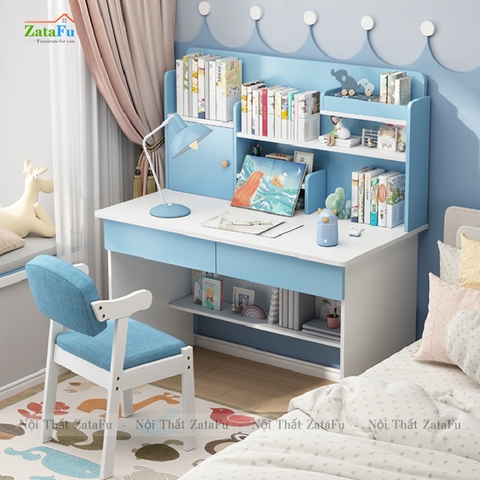 Bàn Học Gỗ Công Nghiệp Kết Hợp Kệ Sách Xinh Xắn Cho Bé BLV- 93