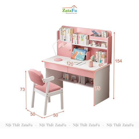Bàn Học Gỗ Công Nghiệp Kết Hợp Kệ Sách Xinh Xắn Cho Bé BLV- 93