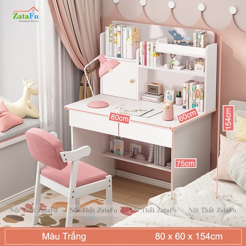 Bàn Học Gỗ Công Nghiệp Kết Hợp Kệ Sách Xinh Xắn Cho Bé BLV- 93
