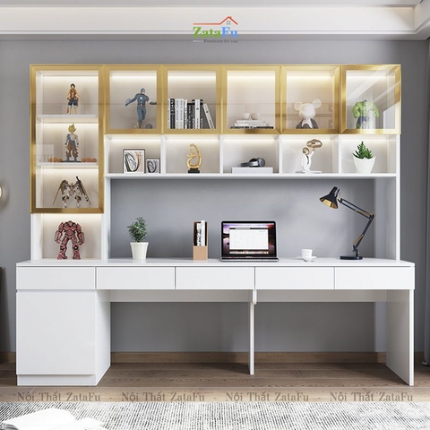 Bàn Làm Việc Đôi 2 Người Kèm Kệ Tủ Lớn BLV-110