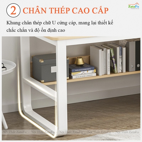 Bàn Học Sinh 3 Ngăn Kéo Kết Hợp Chân Kim Loại Sơn Tĩnh Điện Và Kệ Sách Tiện Dụng BLV-144 ZataFu