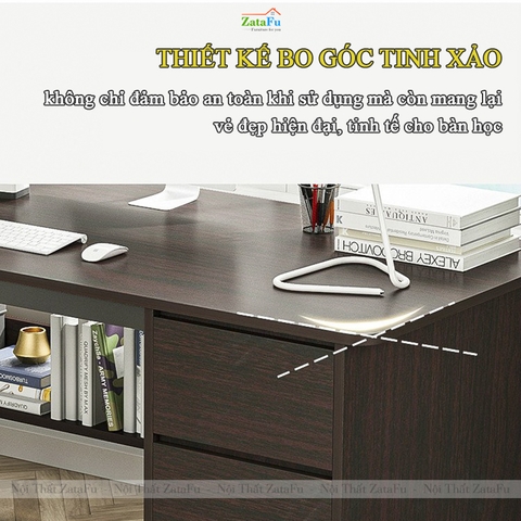 Bàn Học Bàn Làm Việc 3 Ngăn Kéo Chân Sắt Sơn Tĩnh Điện BLV-145 zatafu