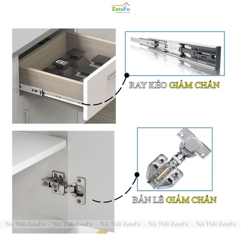 Bàn Làm Việc Chữ L Nhiều Ngăn Kết Hợp Tủ Sách Hiện Đại BLV-146 ZataFu