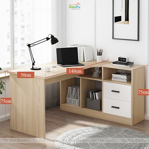 Bàn Làm Việc Chữ L Góc Tường Kết Hợp Hộc Tủ Hiện Đại BLV-149 ZataFu