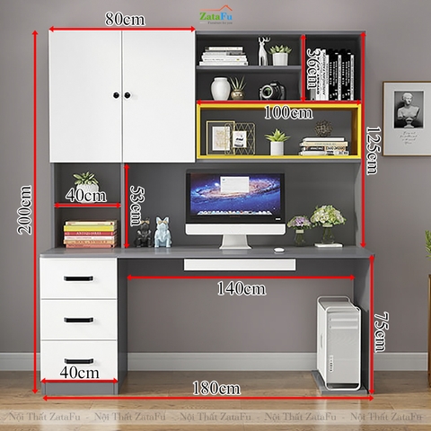 Bàn Làm Việc Gỗ Công Nghiệp MDF Có Ngăn Kéo Bàn Phím Hiện Đại BLV-157 ZataFu