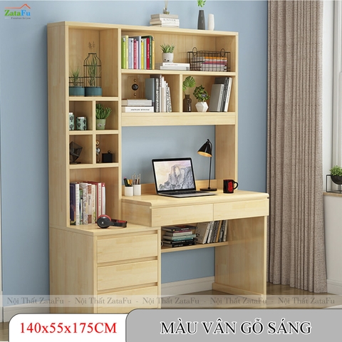 Bàn Học Bàn Làm Việc Liền Kệ Sách Gỗ MDF Hiện Đại BLV-151 ZataFu