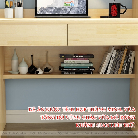 Bàn Học Bàn Làm Việc Liền Kệ Sách Gỗ MDF Hiện Đại BLV-151 ZataFu