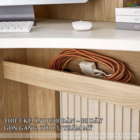 Bàn Làm Việc Bàn Học Góc Tường Nhiều Ngăn Gỗ MDF BLV-150 ZataFu