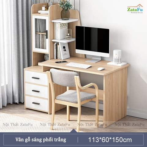 Bàn học bàn làm việc liền kệ sách độc đáo BLV-60