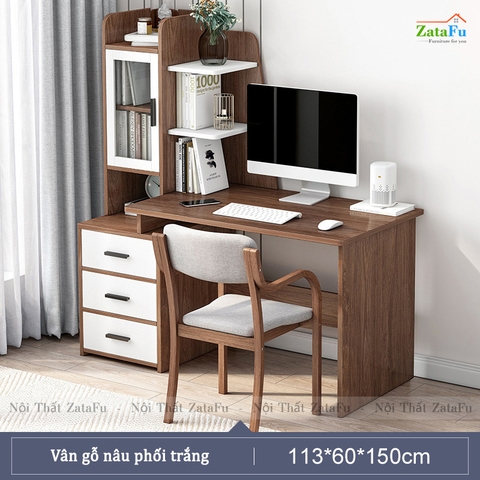 Bàn học bàn làm việc liền kệ sách độc đáo BLV-60