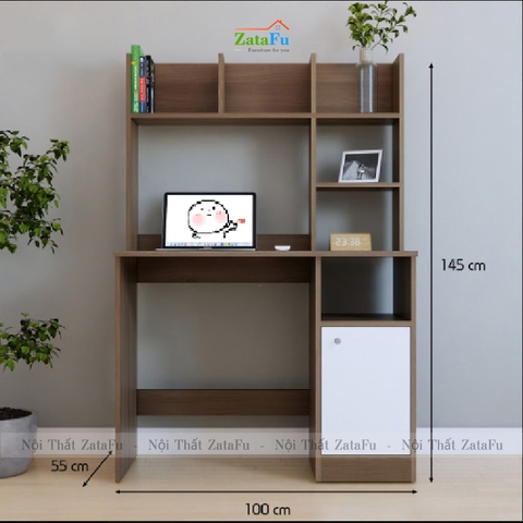 Bàn học bàn làm việc liền kệ sách BLV-35