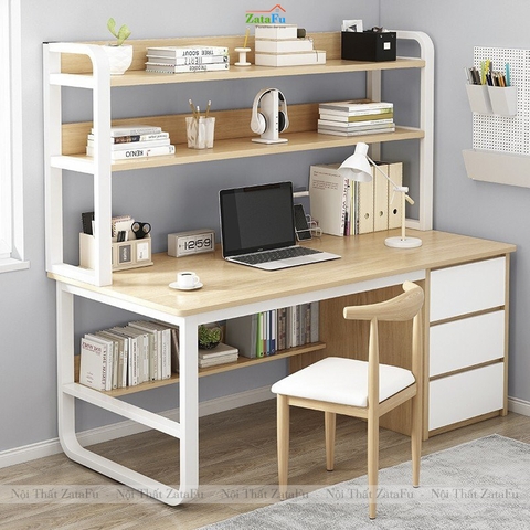 Bàn Học Bàn Làm Việc Gỗ MDF Kết Hợp Khung Sắt Sơn Tĩnh Điện BLV-153 ZataFu