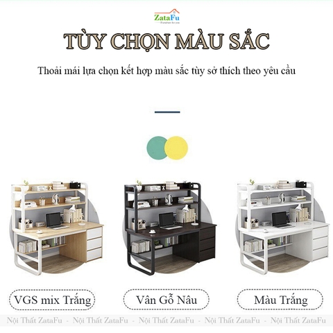 Bàn Học Bàn Làm Việc Gỗ MDF Kết Hợp Khung Sắt Sơn Tĩnh Điện BLV-153 ZataFu